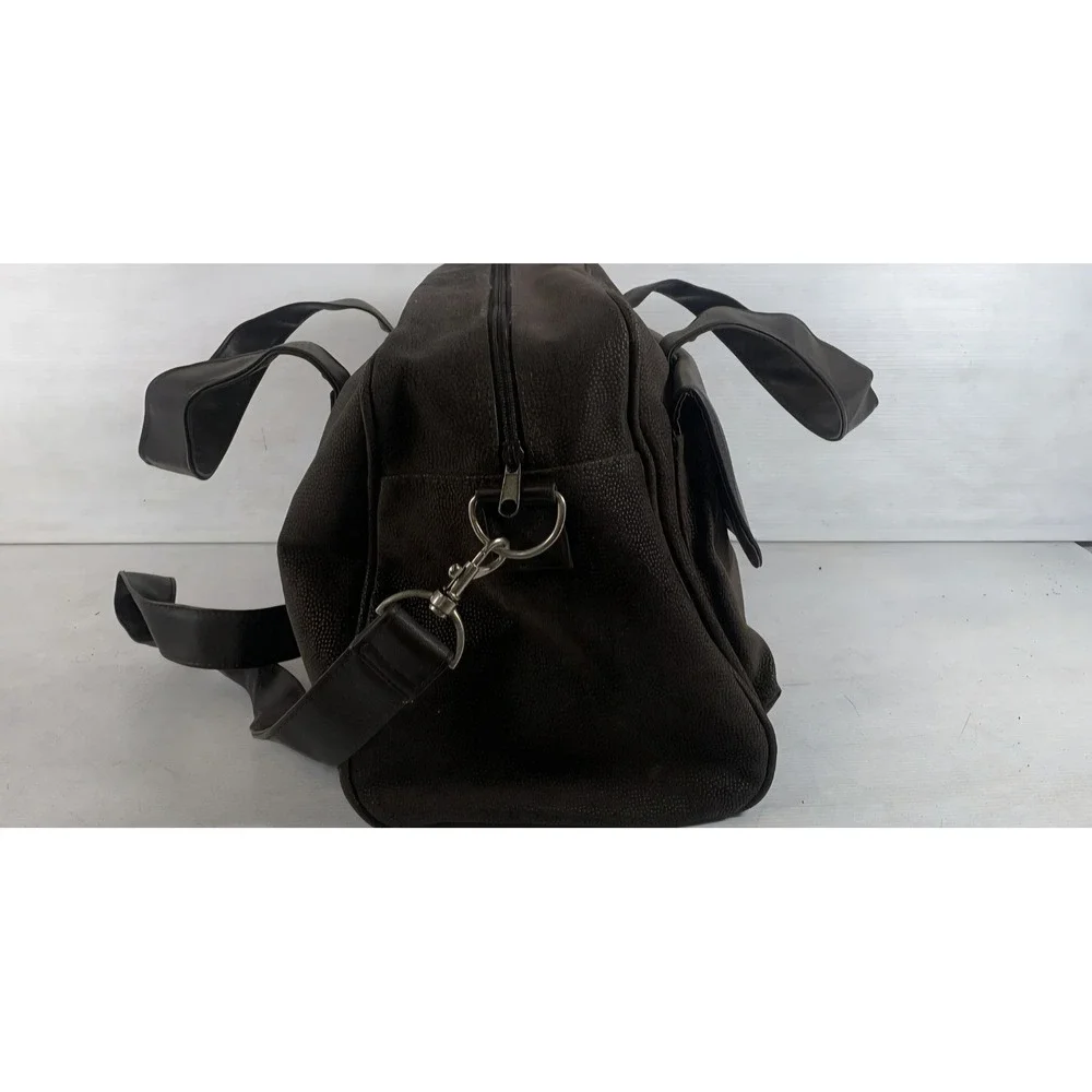Lagerfeld Vintage Duffle Bag Dark Brown Textured Weekender Travel Bag Unisex